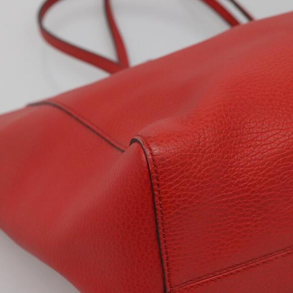 GUCCI Tote Bag Leather Red Gold - Picture 11 of 16
